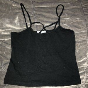 Black Criss Cross Crop Top